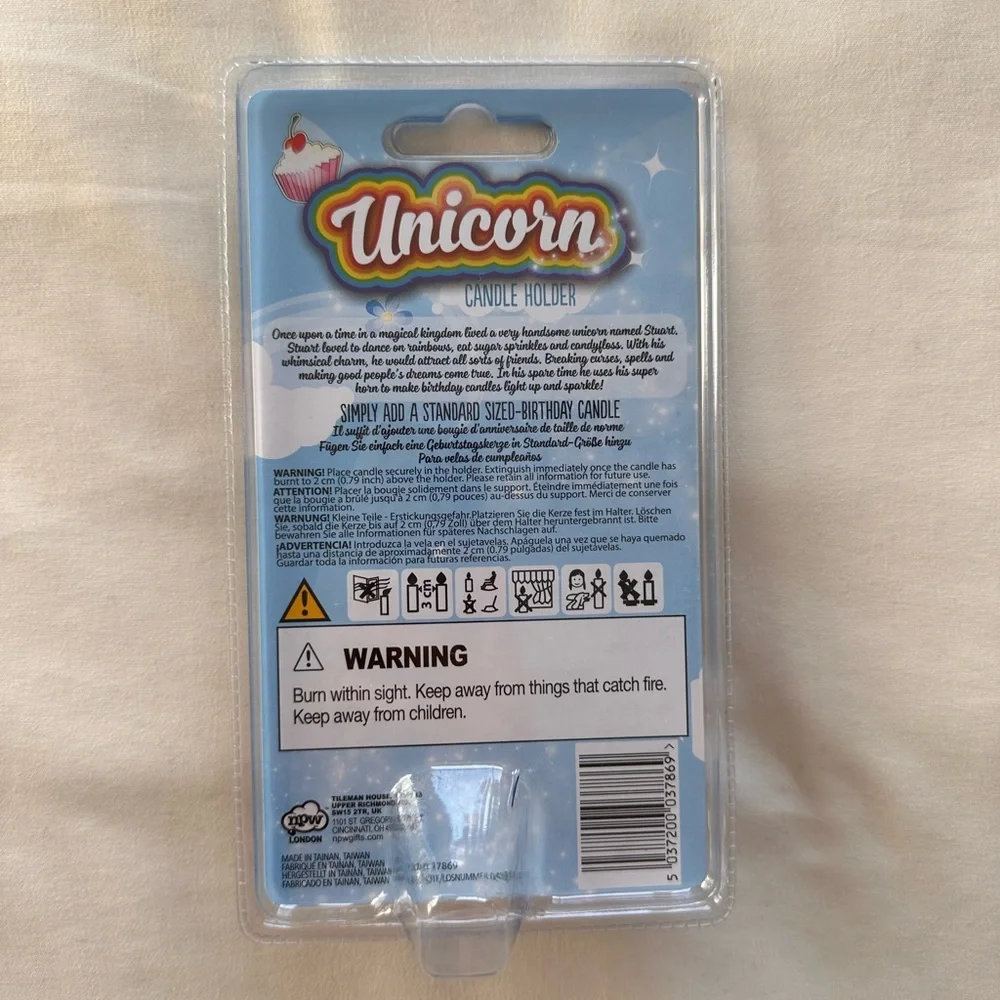 NPW Reusable Unicorn Rainbow Candle Holder NIP